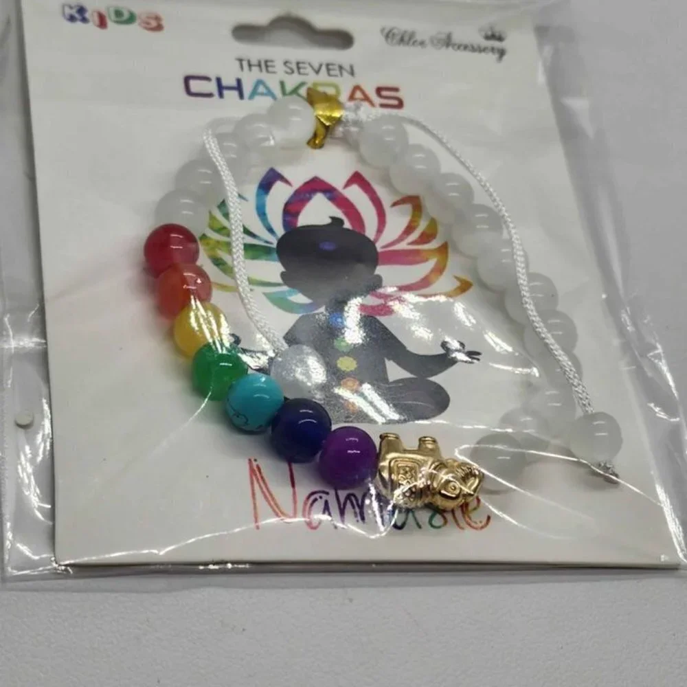 Brand New   The Seven Chakras  with Elephant Bracelet